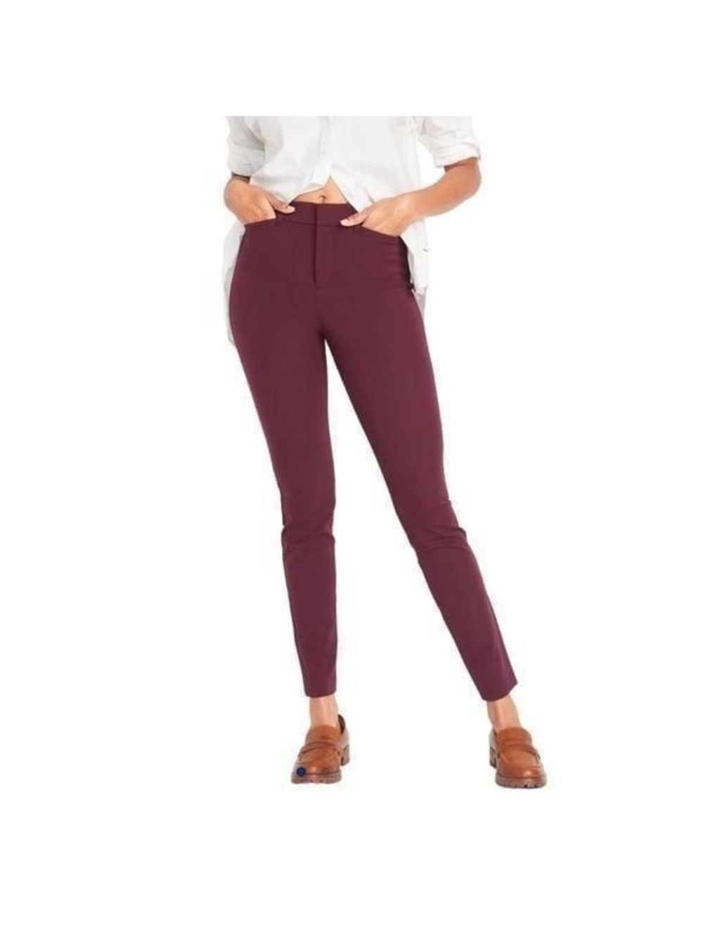 Old Navy Maroon High Rise Pixie Skinny Pants Sz 6